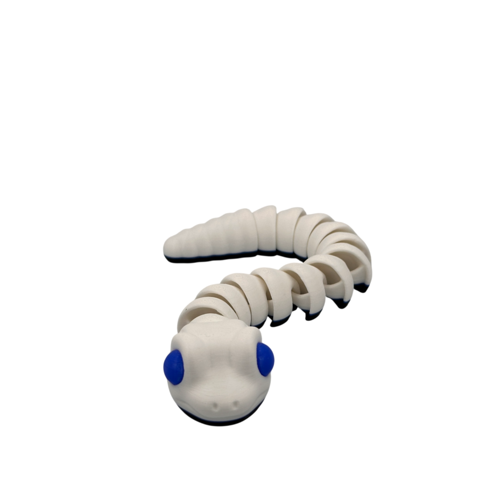 Baby Snake - White_4 Baby Snake Articulating Toy - White