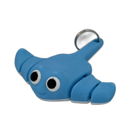 Baby Stingray Articulating Keyring - Light Blue