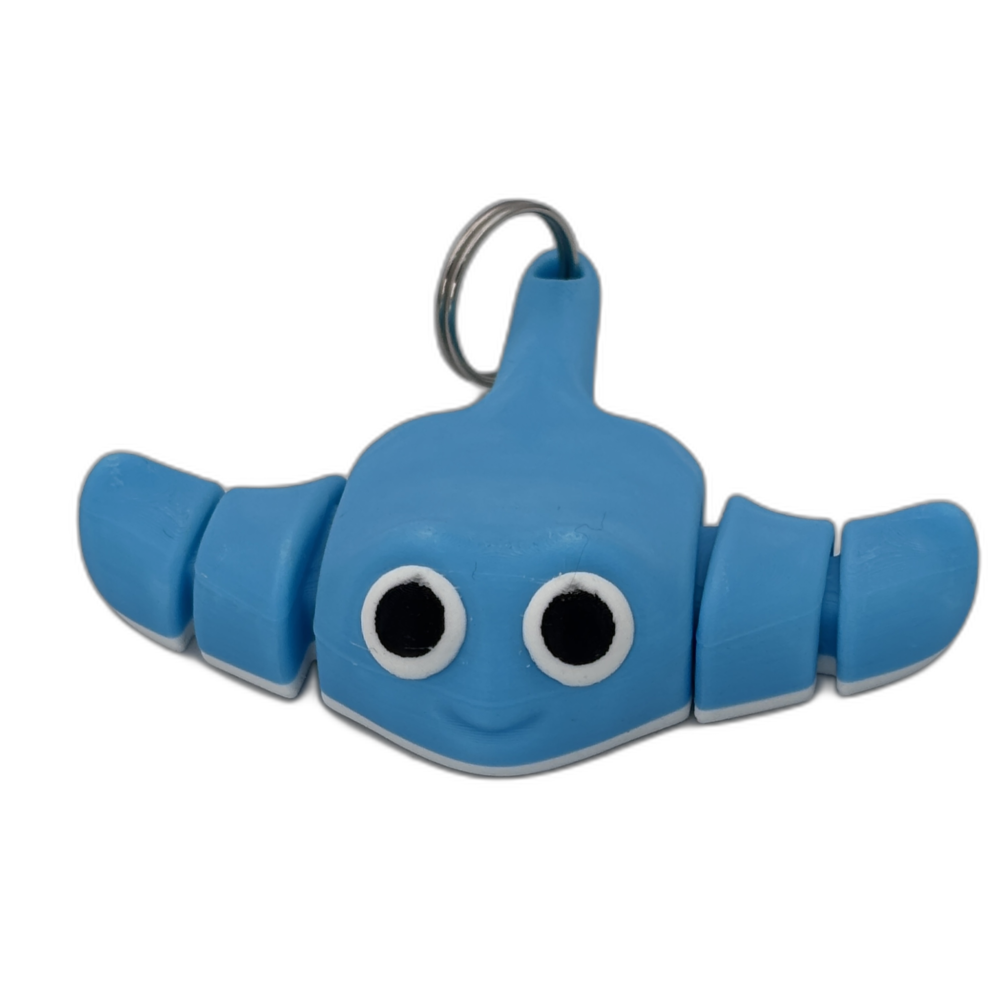 Baby Stingray Articulating Keyring - Light Blue