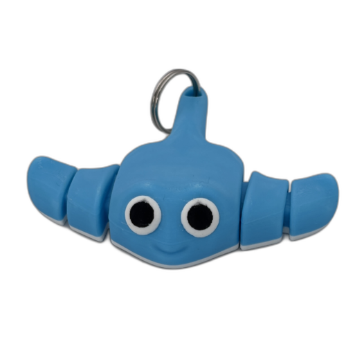 Baby Stingray Articulating Keyring - Light Blue