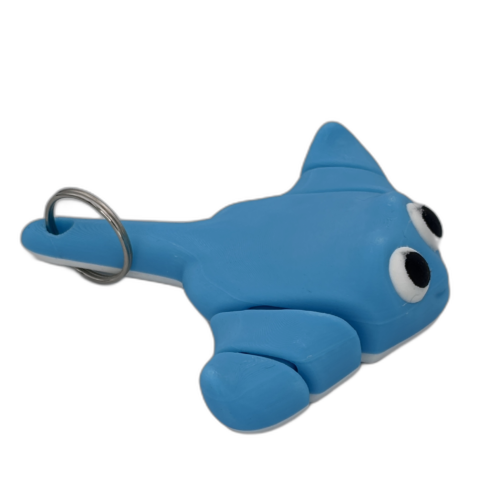Baby Stingray Articulating Keyring - Light Blue