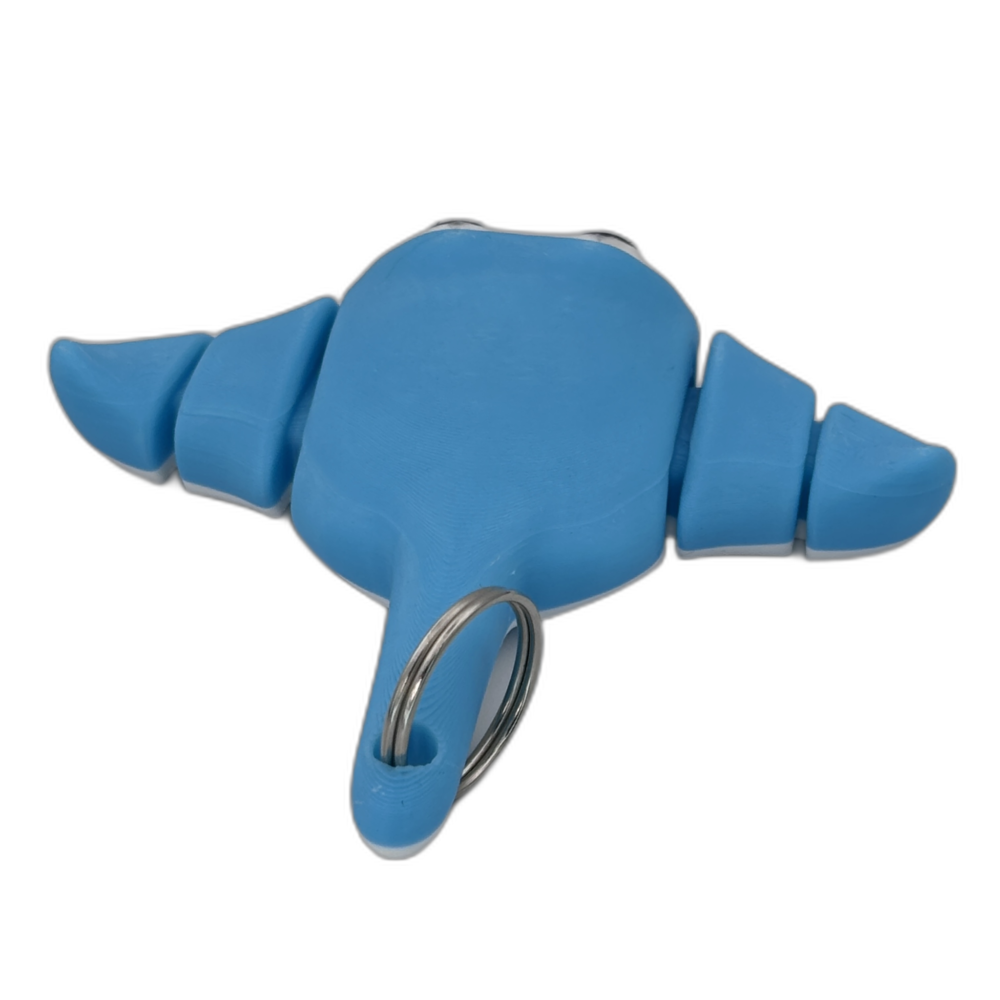 Baby Stingray Articulating Keyring - Light Blue