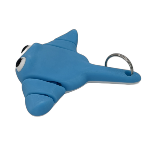 Baby Stingray Articulating Keyring - Light Blue
