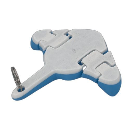 Baby Stingray Articulating Keyring - Light Blue