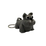 Bulldog Keyring - Grey