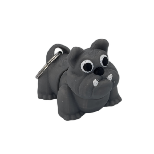 Bulldog Keyring - Grey