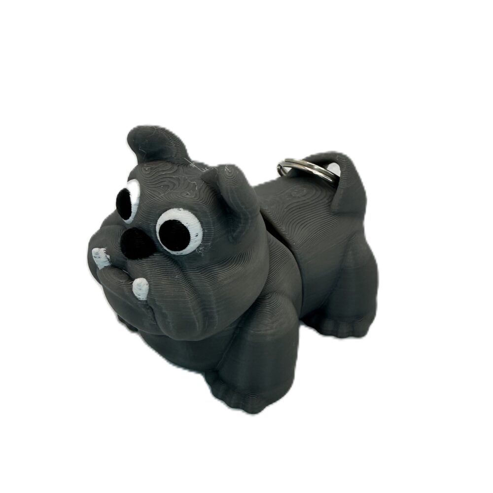 Bulldog Keyring - Grey