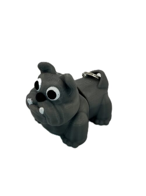 Bulldog Keyring - Grey