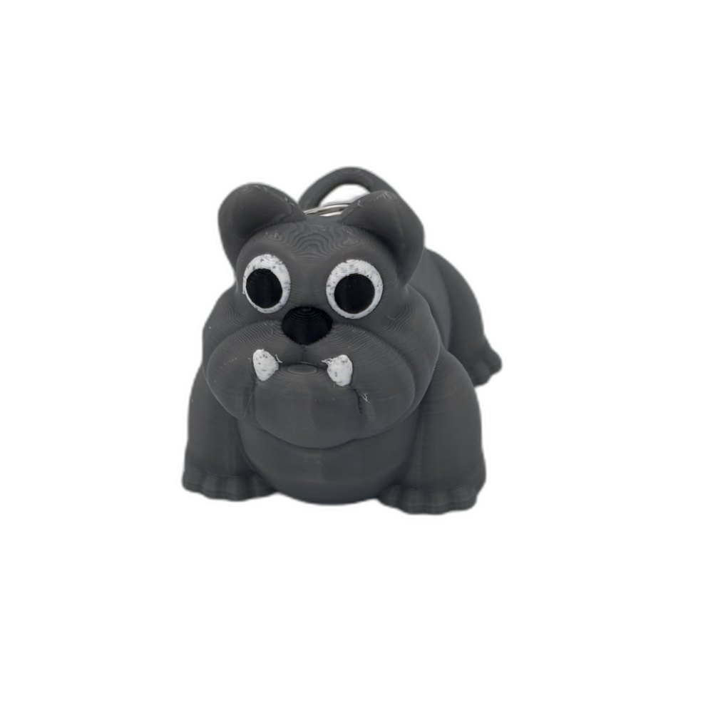 Bulldog Keyring - Grey