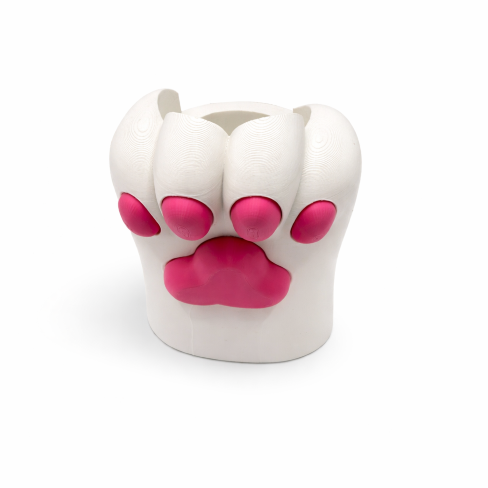 Cat Paw Pen/Pencil Holder - White, Pink