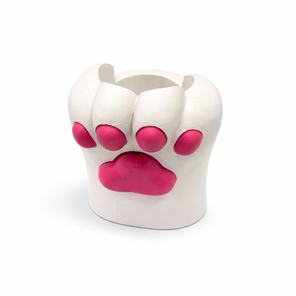 Cat Paw Pen/Pencil Holder - White, Pink