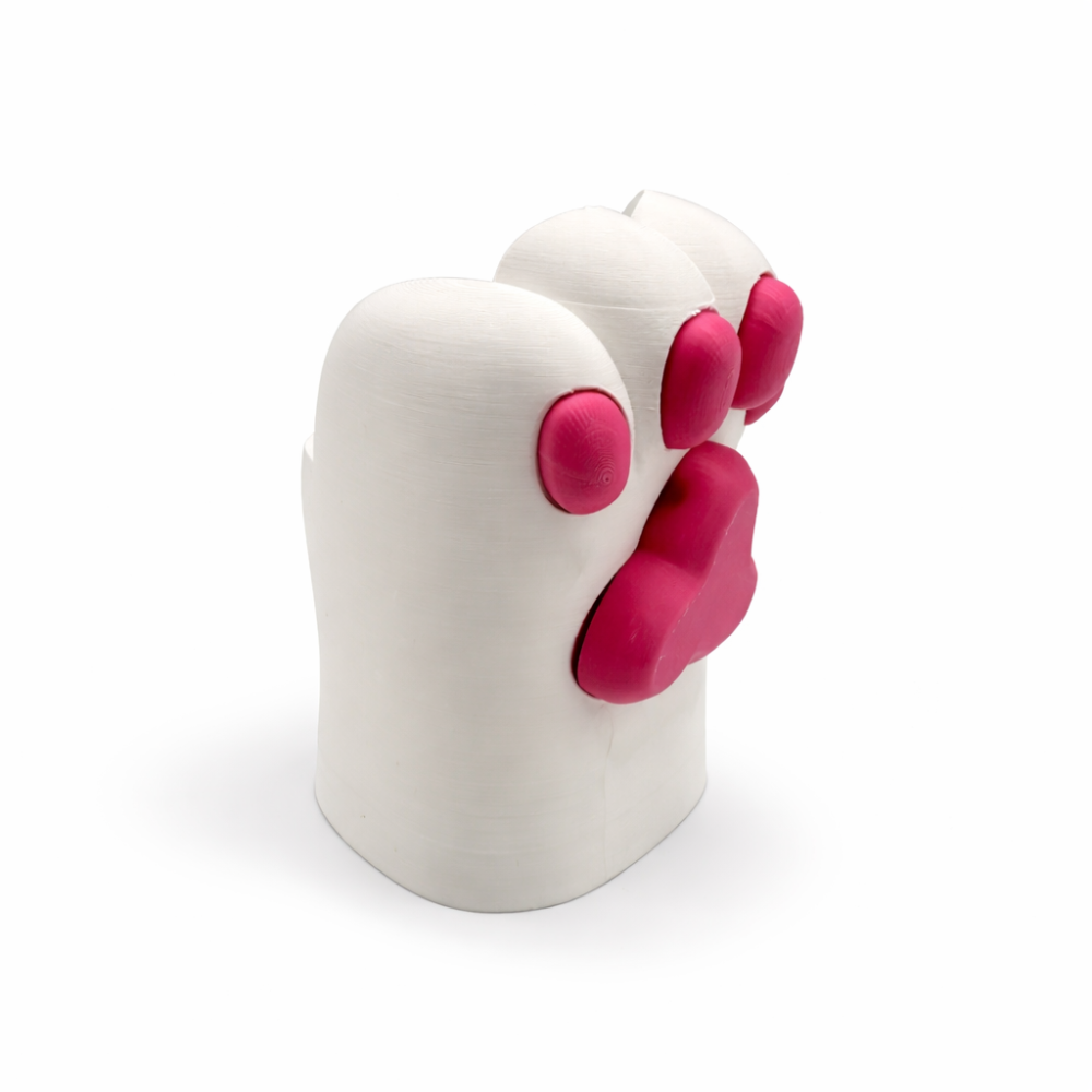 Cat Paw Pen/Pencil Holder - White, Pink