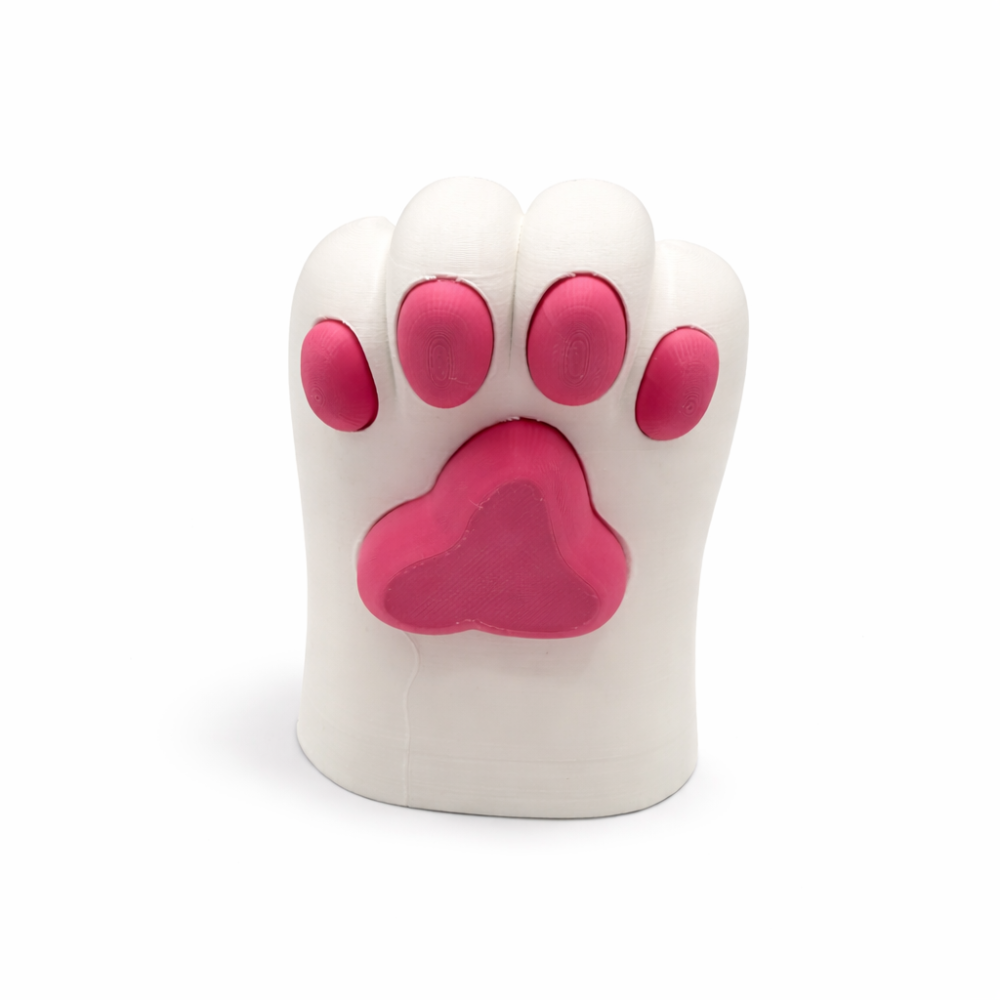 Cat Paw Pen/Pencil Holder - White, Pink