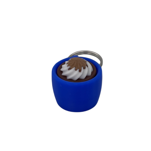 Cinnamon Blue 5 Hot Cocoa Mug Keyring Clicker - Cinnamon - Blue