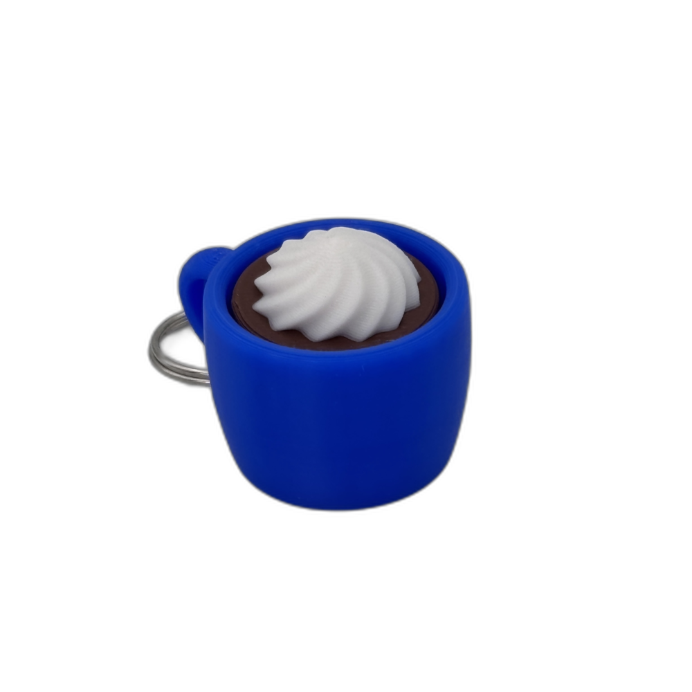Hot Cocoa Mug Keyring Clicker - Foam - Blue