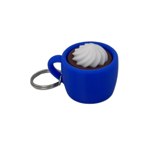 Hot Cocoa Mug Keyring Clicker - Foam - Blue
