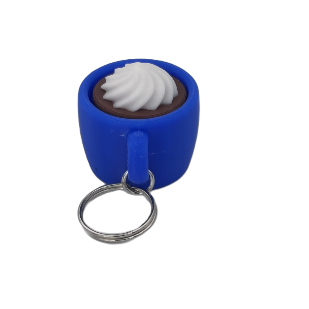 Hot Cocoa Mug Keyring Clicker - Foam - Blue