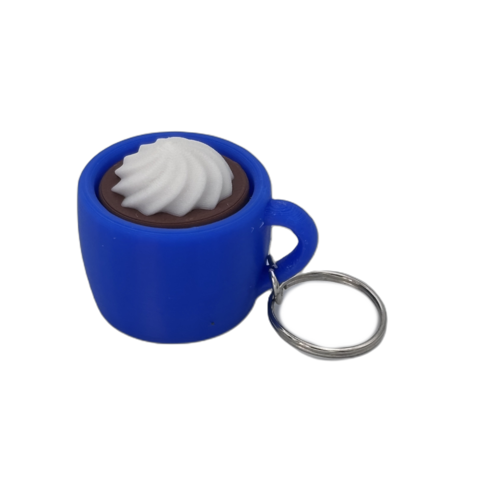 Hot Cocoa Mug Keyring Clicker - Foam - Blue