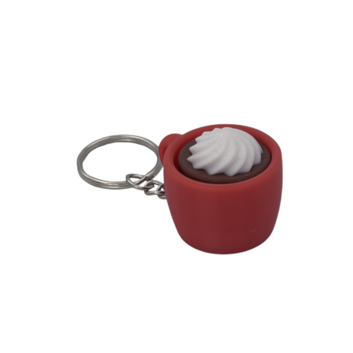 Hot Cocoa Mug Keyring Clicker - Foam - Red