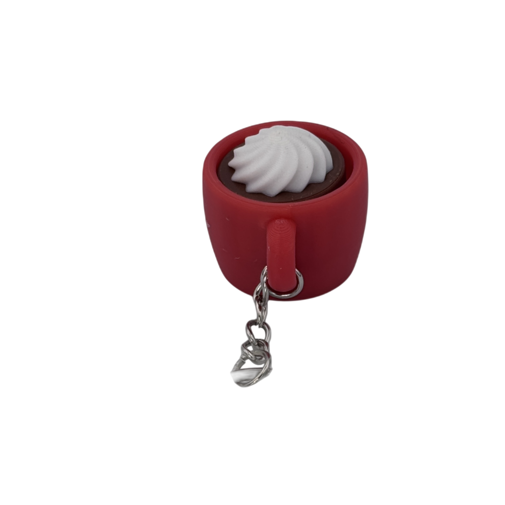 Hot Cocoa Mug Keyring Clicker - Foam - Red
