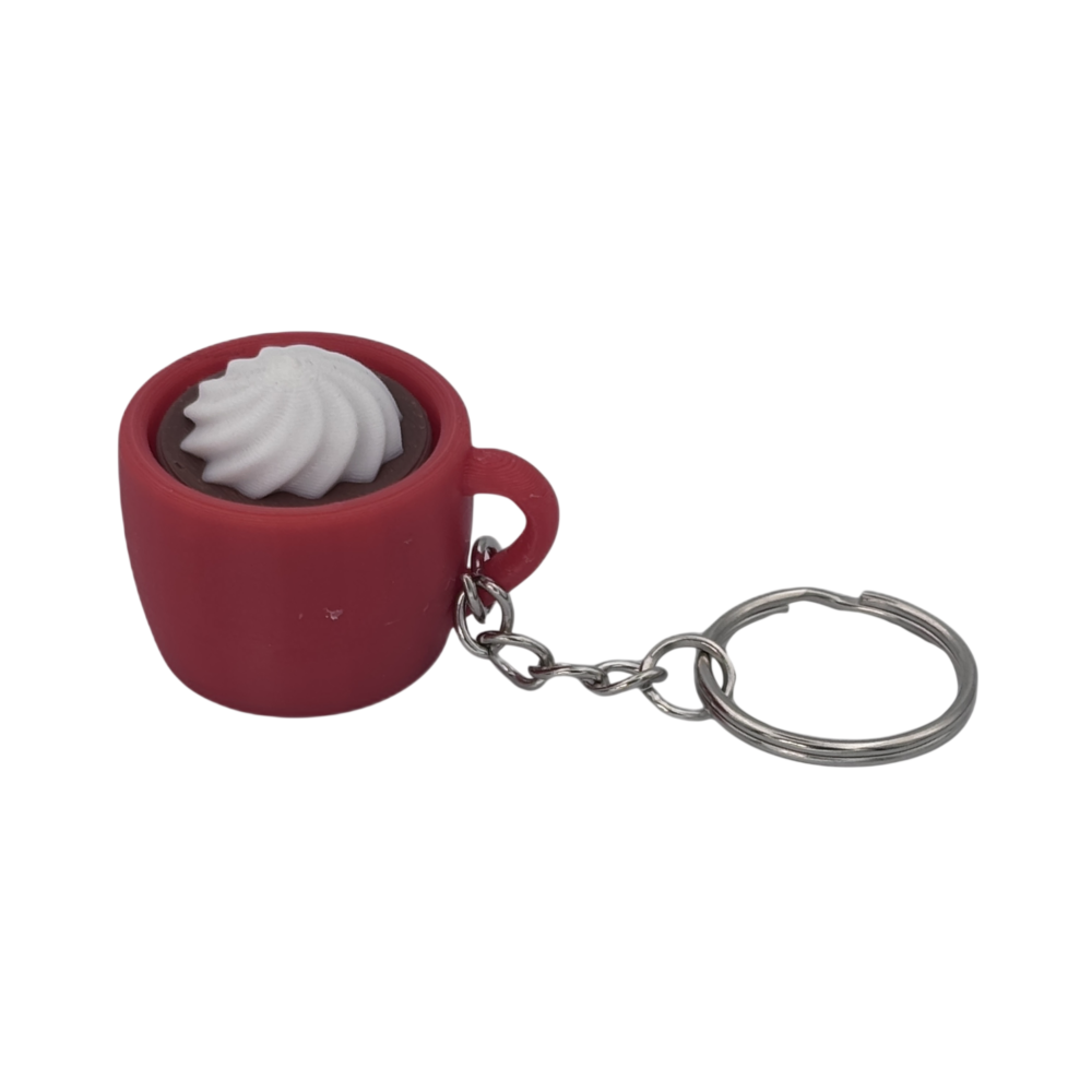 Hot Cocoa Mug Keyring Clicker - Foam - Red