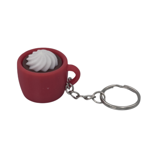 Hot Cocoa Mug Keyring Clicker - Foam - Red