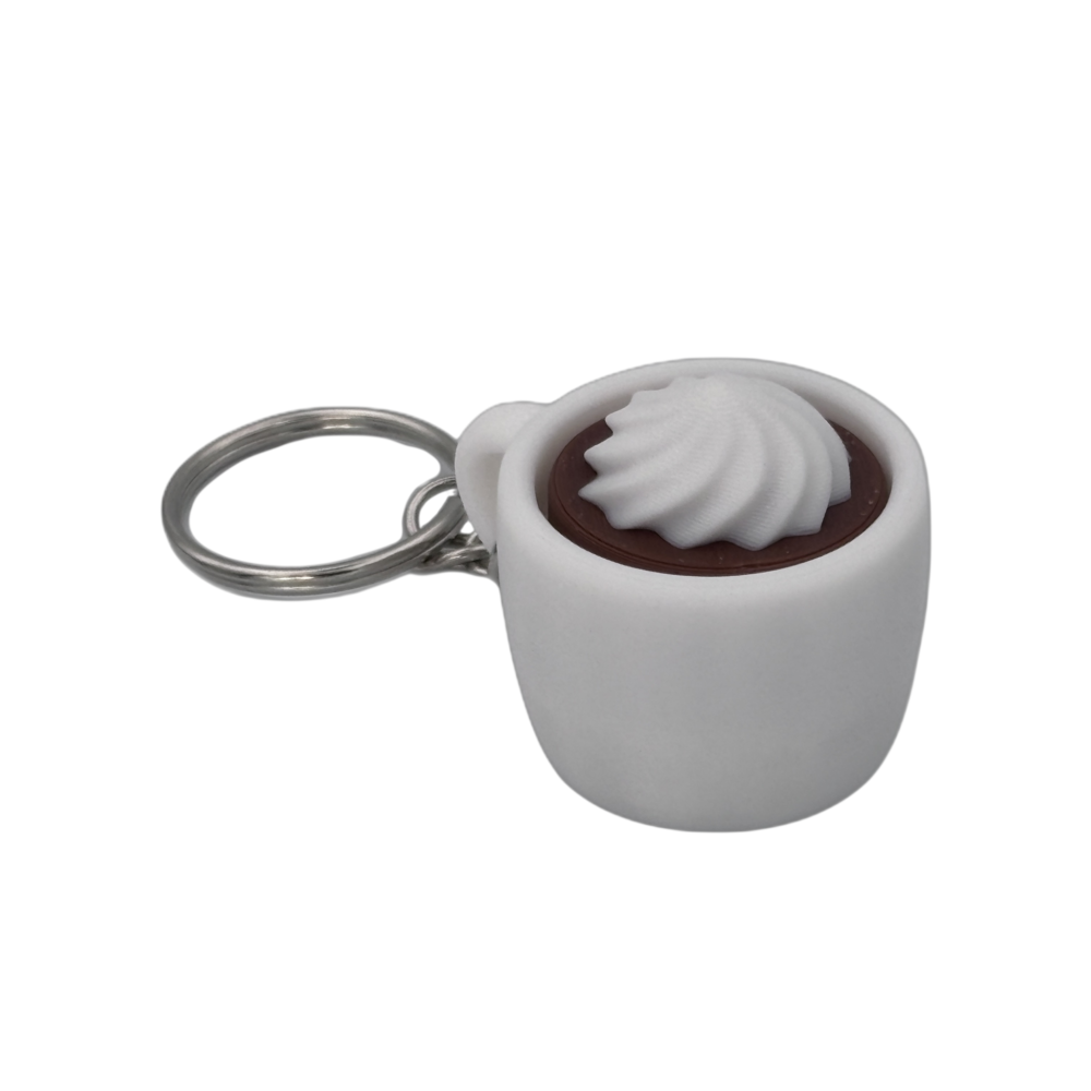 Foam White 1 Hot Cocoa Mug Keyring Clicker - Foam - White