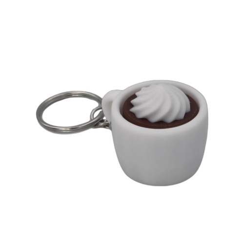 Foam White 1 Hot Cocoa Mug Keyring Clicker - Foam - White