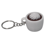 Hot Cocoa Mug Keyring Clicker - Foam - White
