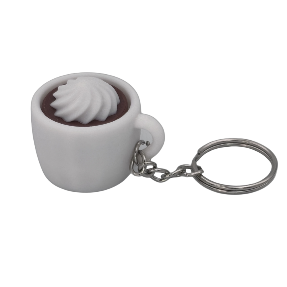 Foam White 4 Hot Cocoa Mug Keyring Clicker - Foam - White