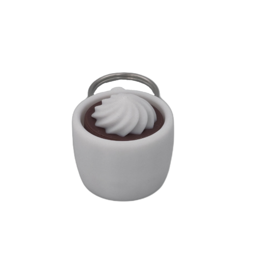 Foam White 5 Hot Cocoa Mug Keyring Clicker - Foam - White