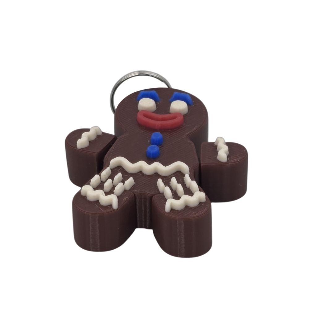 Gingerbread Man - Keyring - Brown 2 Gingerbread Man - Keyring - Brown