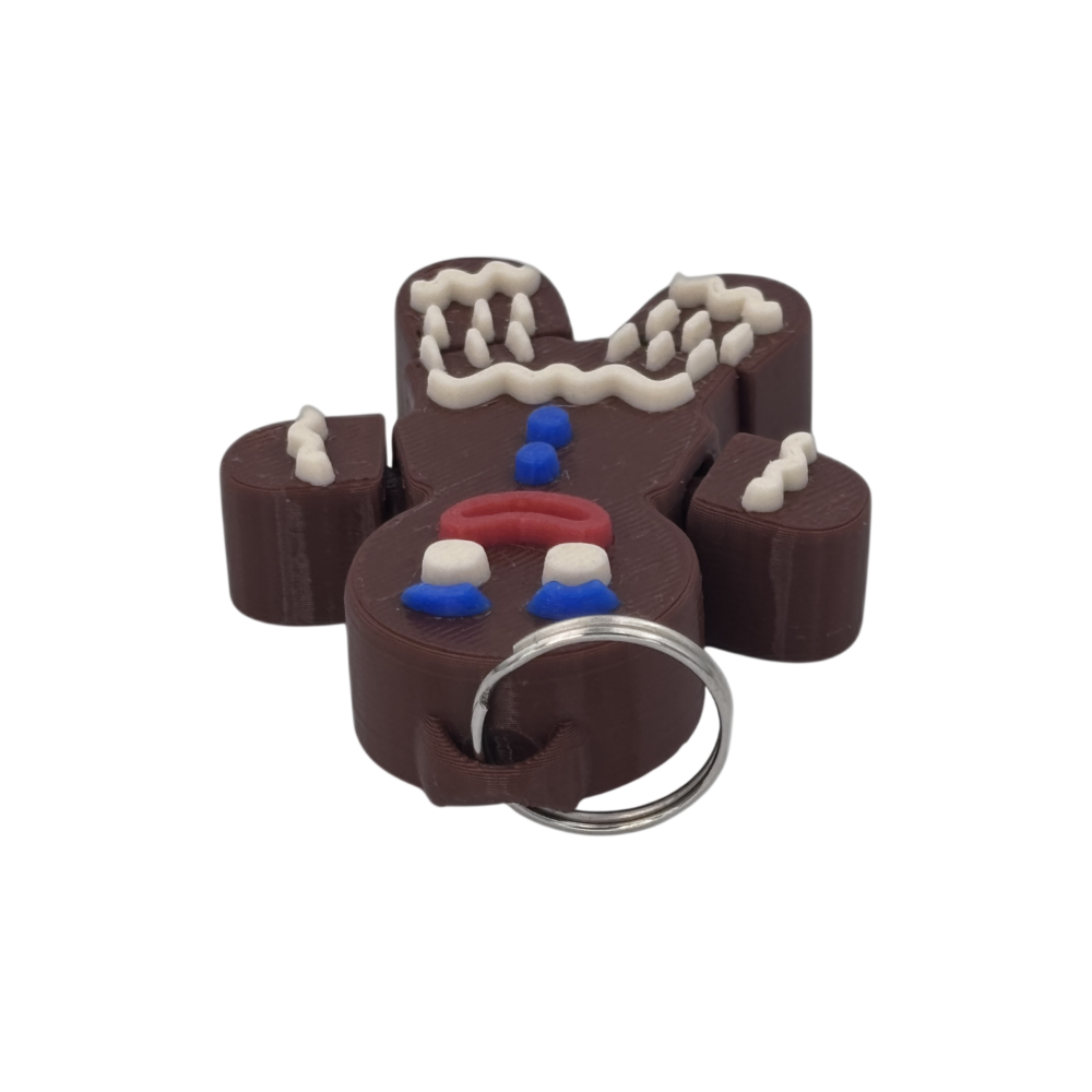 Gingerbread Man - Keyring - Brown 4 Gingerbread Man - Keyring - Brown