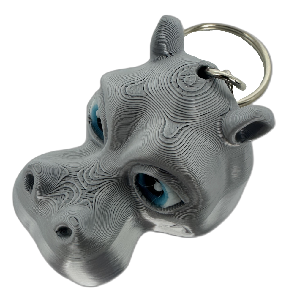 Hippo Head Keyring