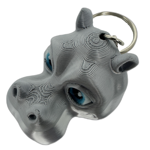 Hippo Head Keyring