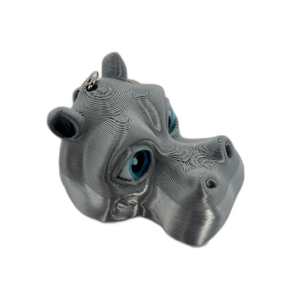 Hippo Head Keyring