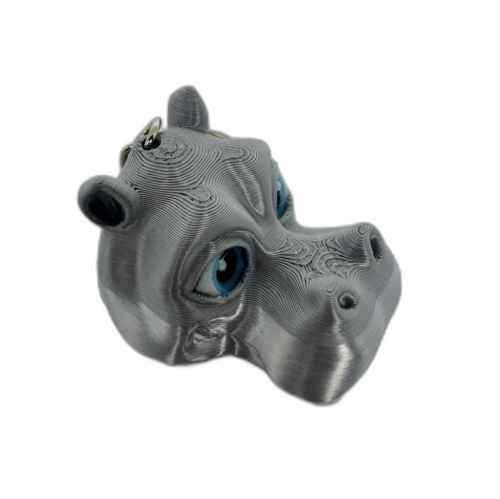 Hippo Head Keyring