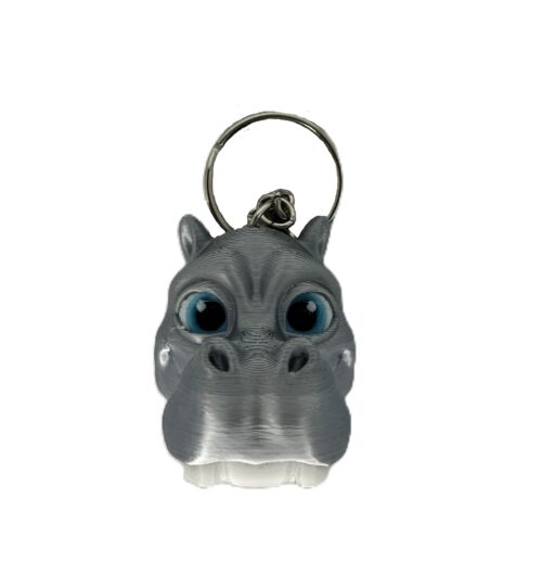Hippo Head Keyring