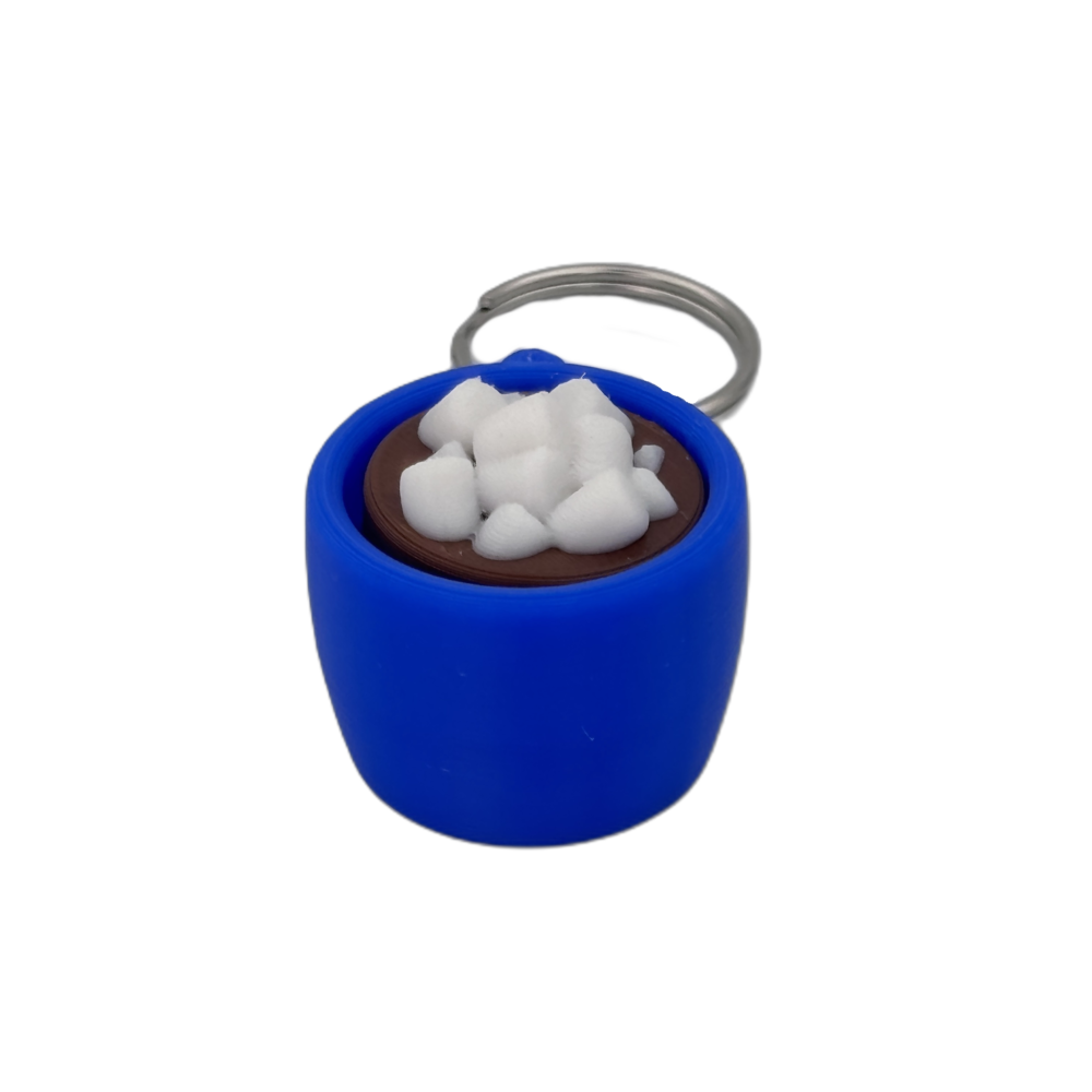 Hot Cocoa Mug Keyring Clicker - Marshmallow - Fidget - Blue