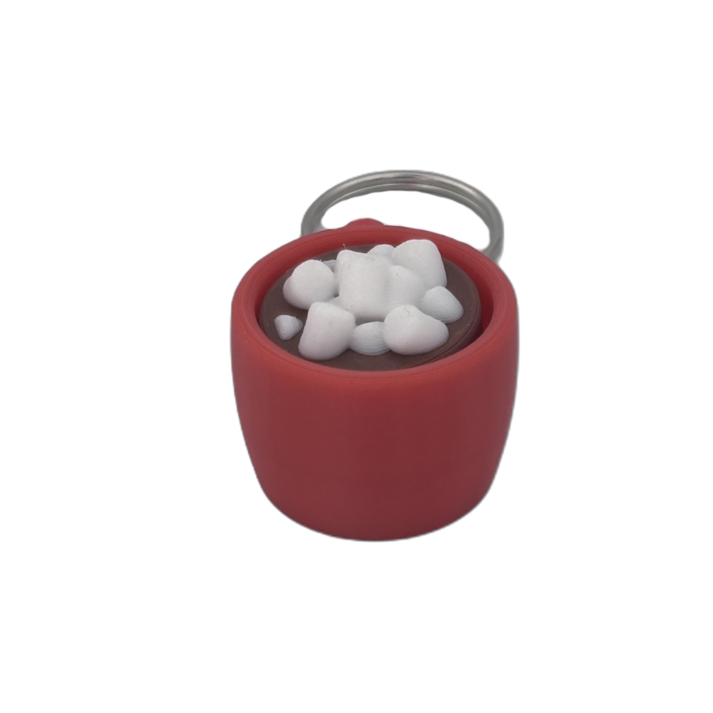 Hot Cocoa Mug Keyring Clicker - Marshmallow - Fidget - Red