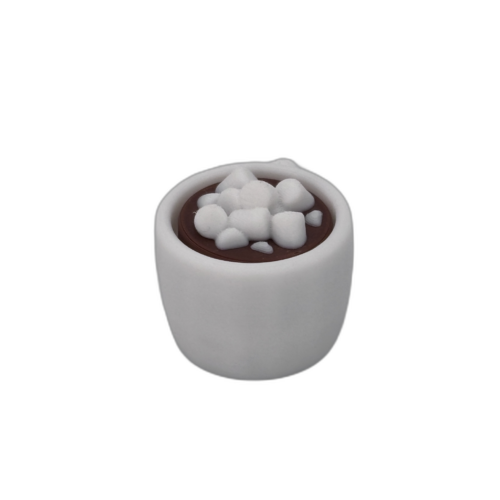 Marshmallow White 5 Hot Cocoa Mug Keyring Clicker - Marshmallow - Fidget - White