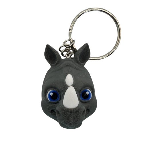 Rhino Head Keyring