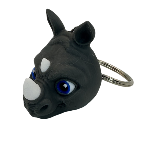Rhino Head Keyring