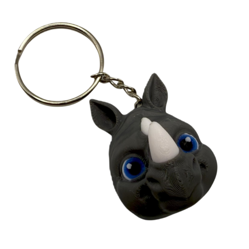 Rhino Head Keyring
