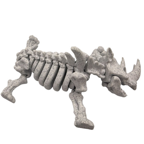 Skeleton Rhino - Marble - White&Black