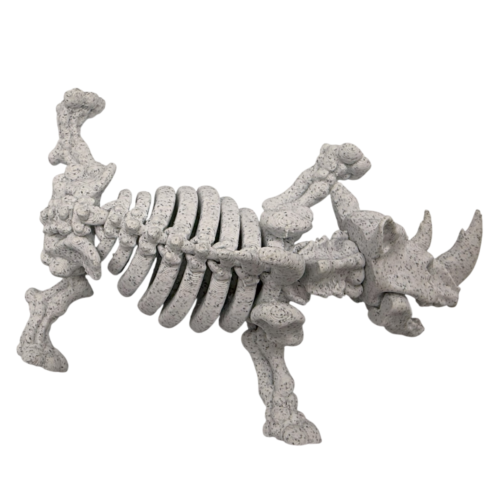 Skeleton Rhino - Marble - White&Black