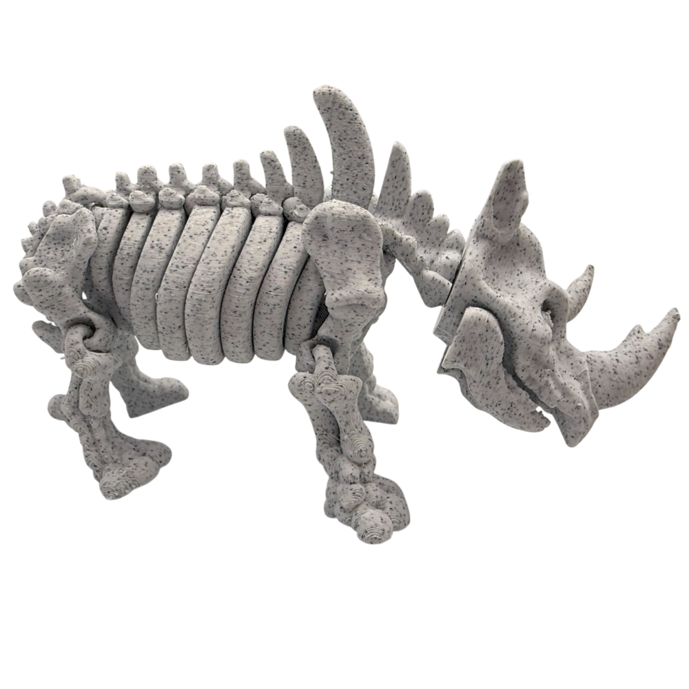 Skeleton Rhino - Marble - White&Black