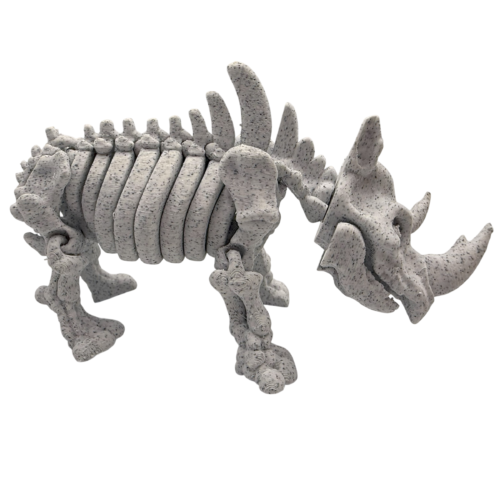 Skeleton Rhino - Marble - White&Black