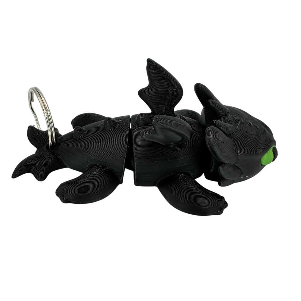 Toothless Dragon Keyring - Flexible - Black Wing 1 Toothless Dragon Keyring - Flexible - Black Wing
