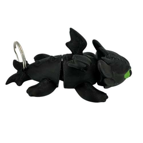 Toothless Dragon Keyring - Flexible - Black Wing 1 Toothless Dragon Keyring - Flexible - Black Wing